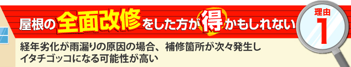 屋根は全面改修した方が得かも