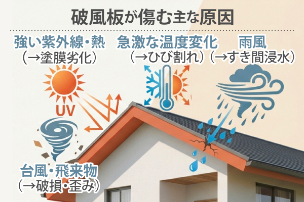破風板が傷む主な原因